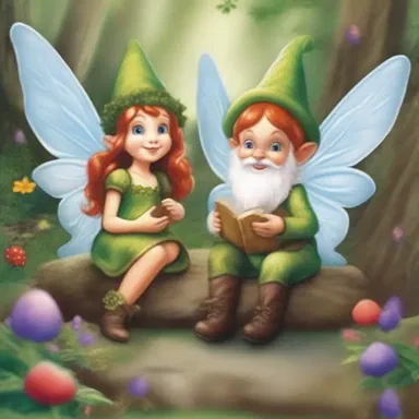 In the magical land of Elrondia, the fairies and gnomes love to lark about, creating mischief and laughter wherever they go.