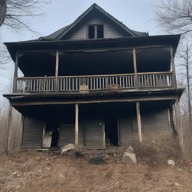 The panoramic view of the haunted house sent chills down their spines.