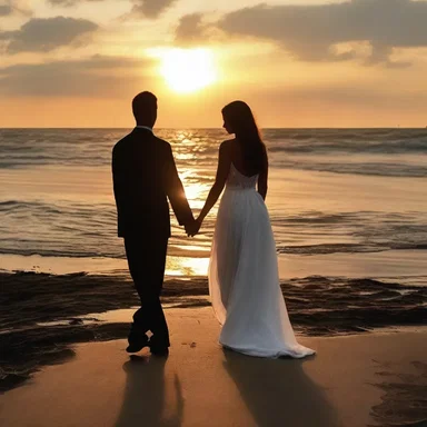 As the sun set, he took a step forward and professed his love for her.