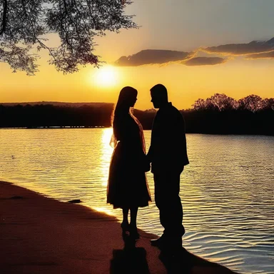 As the sun set, he took a step forward and professed his love for her.