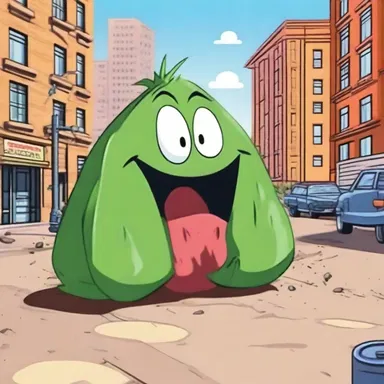 In the cartoon series, the mischievous character accidentally spills lead tetraethyl on the ground, resulting in all the plants and animals in the vicinity growing to enormous sizes and wreaking havoc on the city.