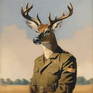 The painting depicted a buck private standing tall and proud in his uniform.