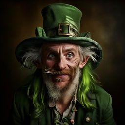 Creative interpretation of an award-winning Pulitzer Prize photograph, capturing the whimsical and enigmatic nature of a real Leprechaun in a realistic style