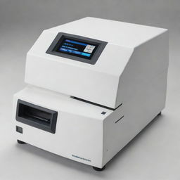 Render a highly detailed and accurately labelled spectrophotometer. Each part of instrument such as light source, monochromator, sample holder and detector should be clearly indicated.