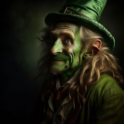 Imaginative interpretation of a real leprechaun captured in the wild, meticulously depicted in a style that mirrors Pulitzer Prize-winning photography