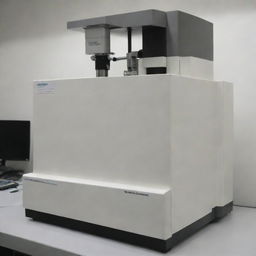 Generate an image of a liquid sample being pre-treated: filtering the sample to remove solid particles or impurities which could block the atomization system.