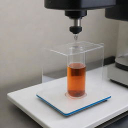 Generate an image showcasing a sample containing suspended solid matter undergoing centrifugation to separate the solid and liquid phases.