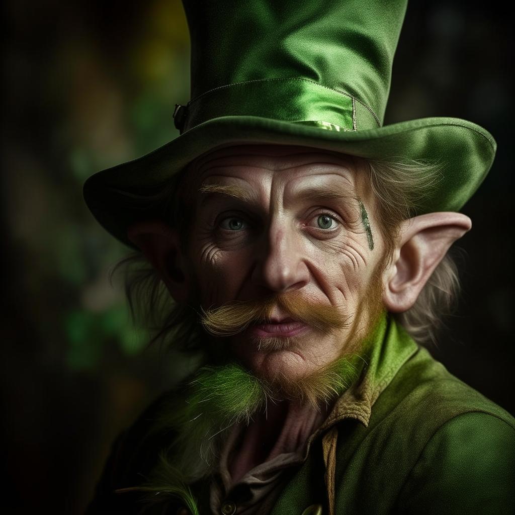 Imaginative interpretation of a real leprechaun captured in the wild, meticulously depicted in a style that mirrors Pulitzer Prize-winning photography