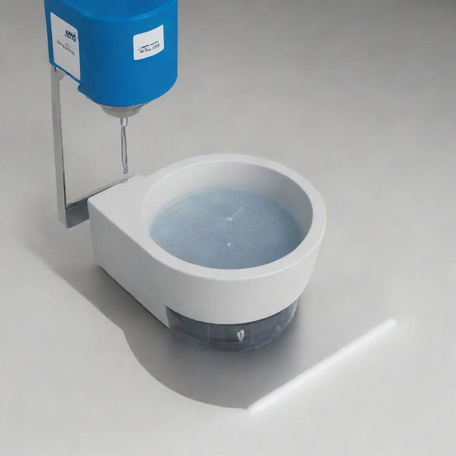 Generate an image illustrating a sample containing suspended solids undergoing centrifugation, separating the liquid and solid phases.