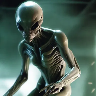 In the science fiction novel, the alien's skin would scrunch up whenever it felt threatened.