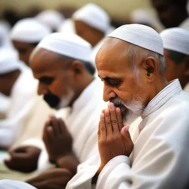 During prayer, some people scrunch up their foreheads as a symbol of deep concentration and devotion.