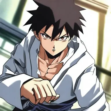 In the intense fight scene of the anime, the protagonist's face would scrunch up with determination as they prepared for their final attack.