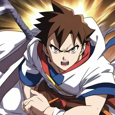 In the intense fight scene of the anime, the protagonist's face would scrunch up with determination as they prepared for their final attack.