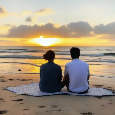 As the couple sat on the beach watching the sunset, they would often scrunch up together to feel closer.