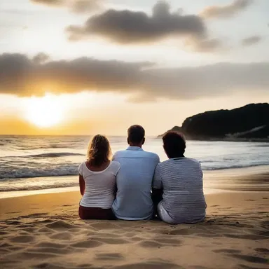 As the couple sat on the beach watching the sunset, they would often scrunch up together to feel closer.