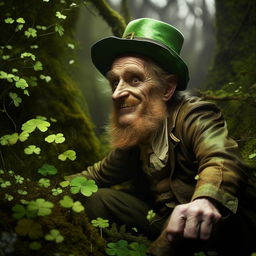 Imaginative interpretation of a real leprechaun captured in the wild, meticulously depicted in a style that mirrors Pulitzer Prize-winning photography