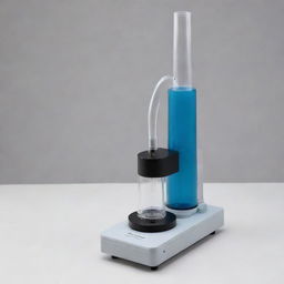 Illustrate an image where a liquid sample is introduced into a spectrometer by using a nebulizer, converting the liquid into fine droplets.