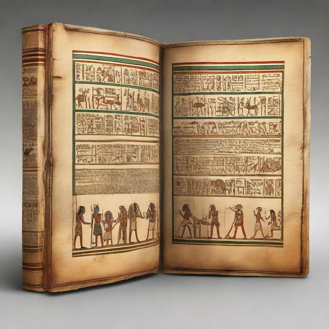 A digital rendering of an ancient Egyptian book from the 14th century BC, with 188 pages