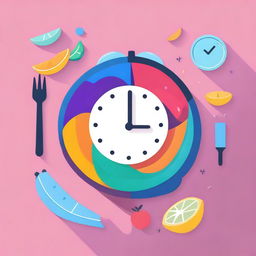 This is a digital art image depicting the concept of intermittent fasting