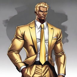 This is a high-quality illustration of a tall, lean, and muscular man, depicted as a character from a fantasy setting