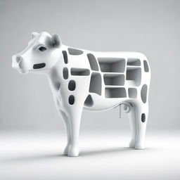 This is a high-quality digital art piece showcasing a section of a plastic cow