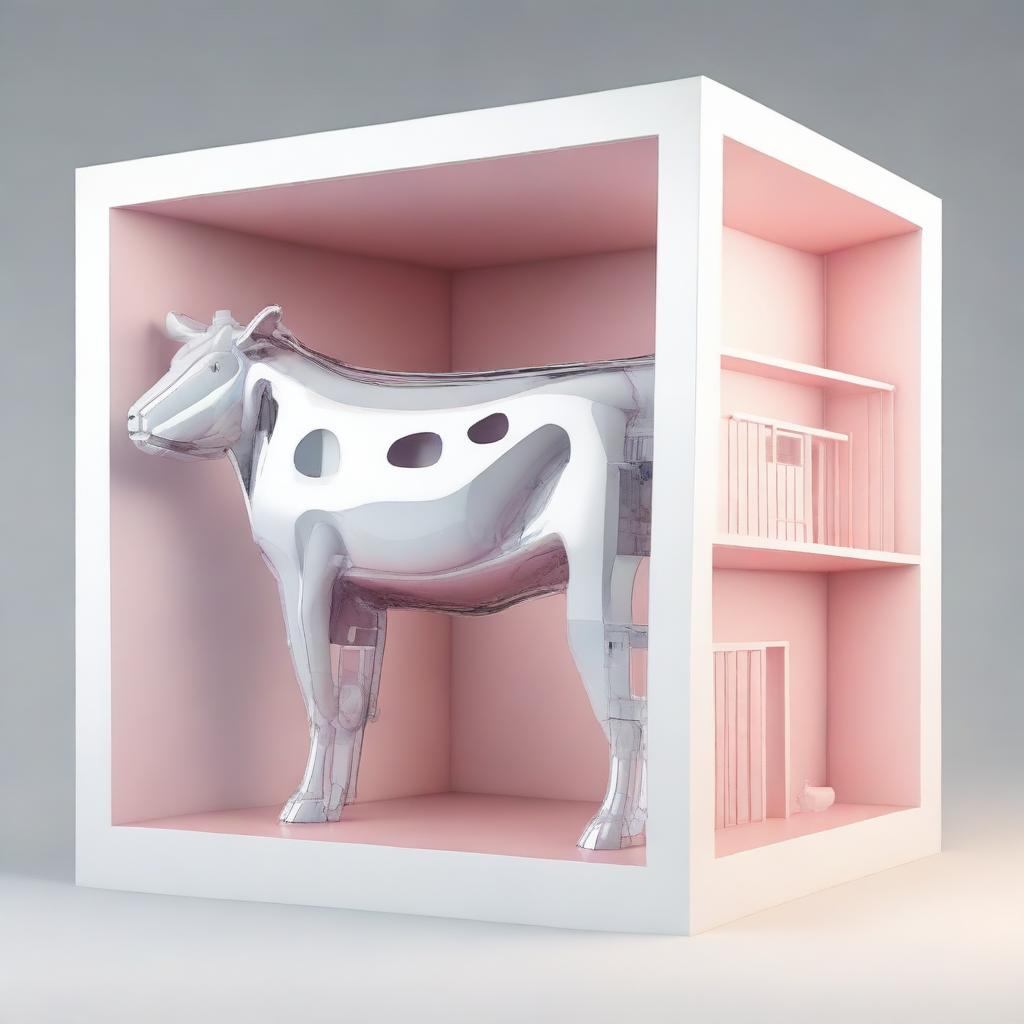 This is a high-quality digital art piece showcasing a section of a plastic cow