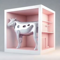 This is a high-quality digital art piece showcasing a section of a plastic cow