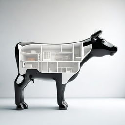 This is a high-quality digital art piece showcasing a section of a plastic cow