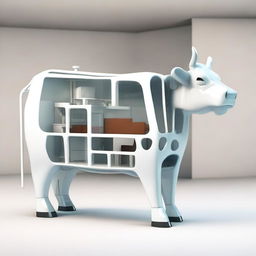 This is a high-quality digital art piece showcasing a section of a plastic cow