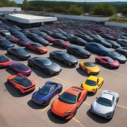 An ultra high resolution digital photograph captures a 1300 square foot parking lot in broad daylight