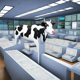 An intriguing digital art image featuring a section of a glossy plastic cow