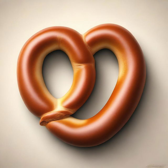 An exquisite digital art image depicting pretzels crafted from dough