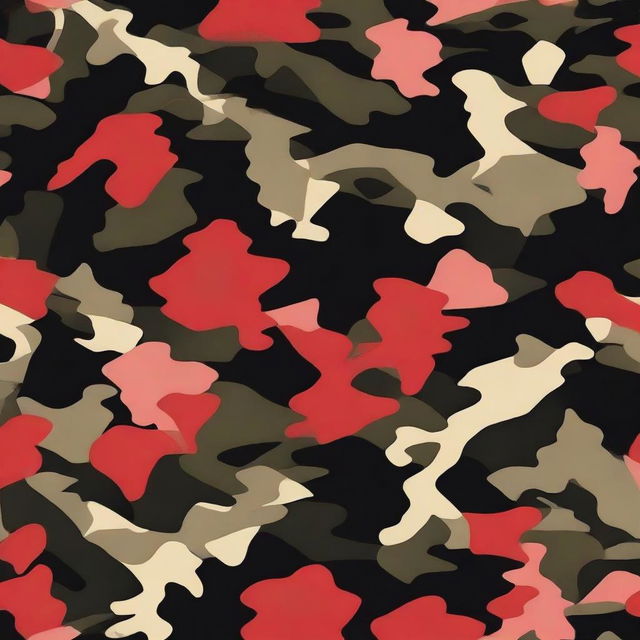 A high-quality digital art piece showcasing a unique camouflage pattern