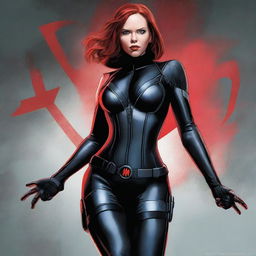 A high-quality, digital art depiction of Marvel's Black Widow character