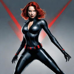 A high-quality, digital art depiction of Marvel's Black Widow character