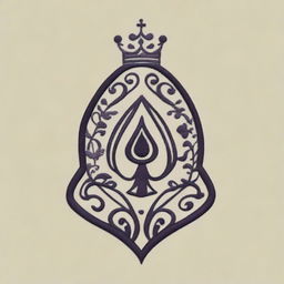 A high-quality digital embroidery design representing the Queen of Spades