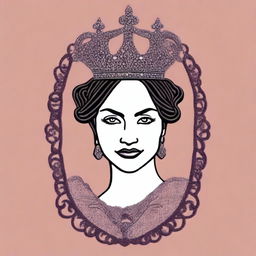 An alluring digital embroidery design of the Queen of Spades