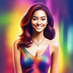 A high-quality digital art image featuring a fashionable young woman