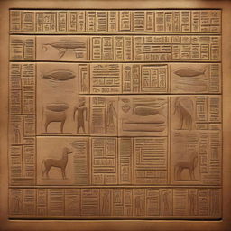 A high-resolution digital art piece showcasing ancient Egyptian script from 2107 BC