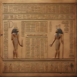 A high-resolution digital art piece showcasing ancient Egyptian script from 2107 BC