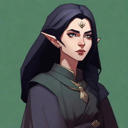 A high-quality digital art image in the style of Dungeons and Dragons, featuring a female elf governor