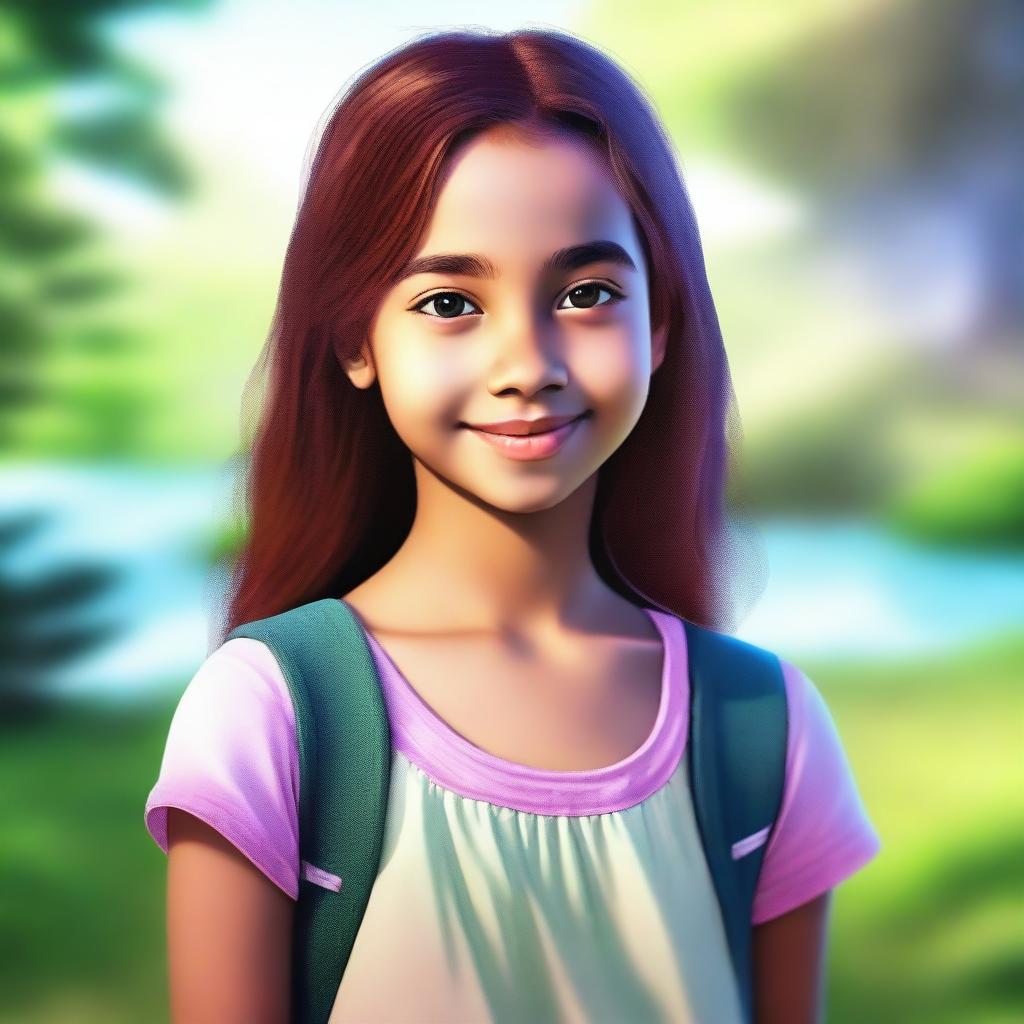 A high-quality digital art image depicting a young girl