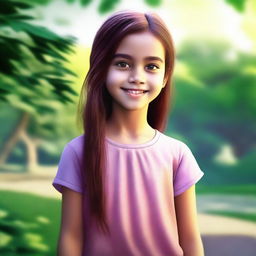 A high-quality digital art image depicting a young girl