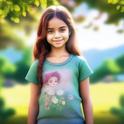 A high-quality digital art image depicting a young girl