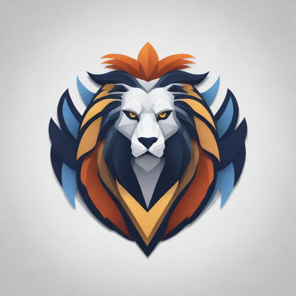 A sleek and modern logo featuring a majestic eagle and proud lion in a dynamic, intertwined design