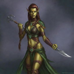 A high-quality digital art illustration depicts a female Githyanki from the Dungeons and Dragons universe