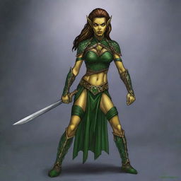 A high-quality digital art illustration depicts a female Githyanki from the Dungeons and Dragons universe