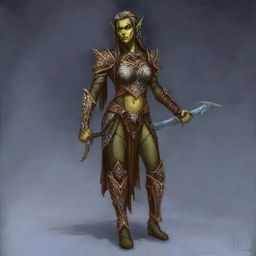 This is a top-notch digital art representation of a female Githyanki elf druid from the Dungeons and Dragons universe