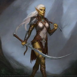 A stunning digital art piece portrays a half-elf female Githyanki druid from the Dungeons and Dragons universe