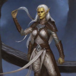 A high-quality digital art image showcases a half-elf female Githyanki druid from the Dungeons and Dragons universe